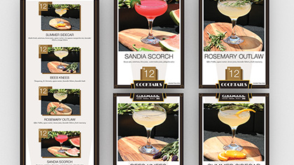 Graphic Design Cinemark Cocktail Table Cards